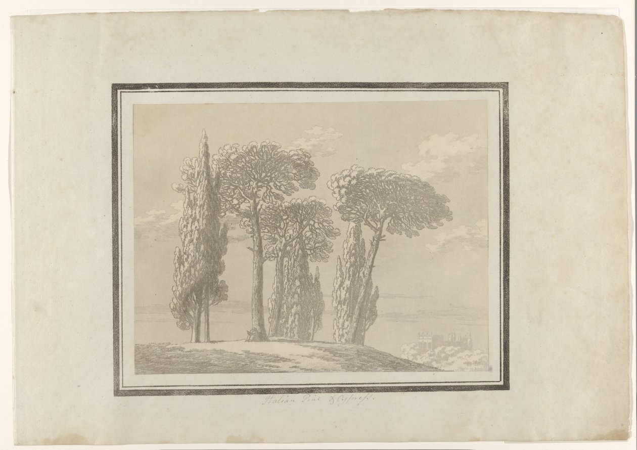 Pino e cipresso italiani da John Robert Cozens