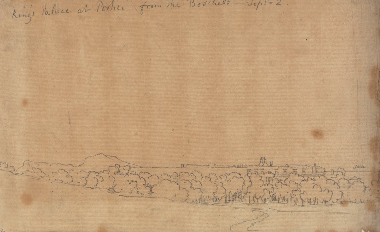 Palazzo Reale a Portici dal Boschetto, 2 settembre da John Robert Cozens