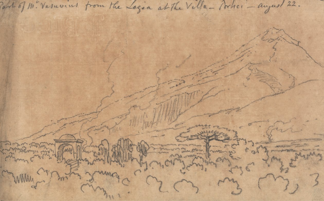 Parte del Vesuvio dalla Loggia della Villa, Portici, 22 agosto da John Robert Cozens