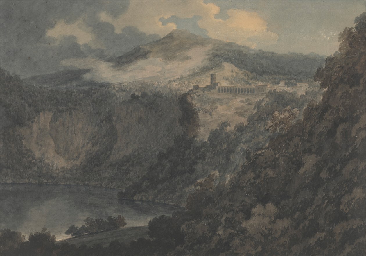 Il lago e la città di Nemi da John Robert Cozens