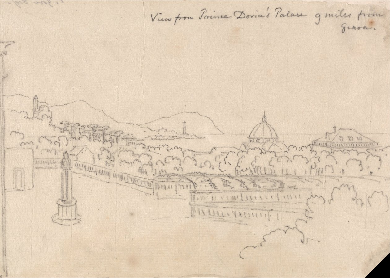 Vista dal Palazzo del Principe Doria, a 9 miglia da Genova da John Robert Cozens