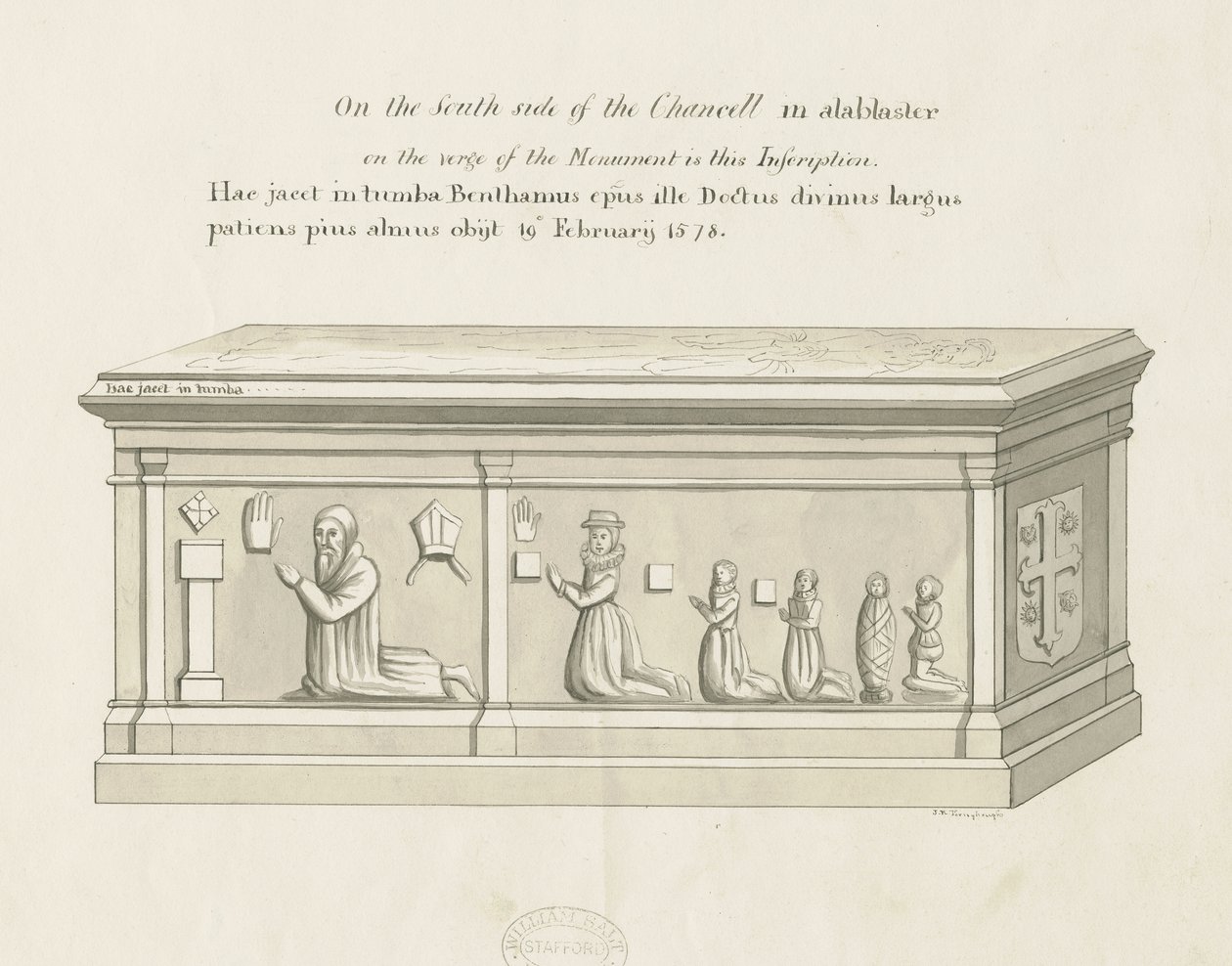 Chiesa di Eccleshall - Tomba del Vescovo Bentham da John Robert Fernyhough