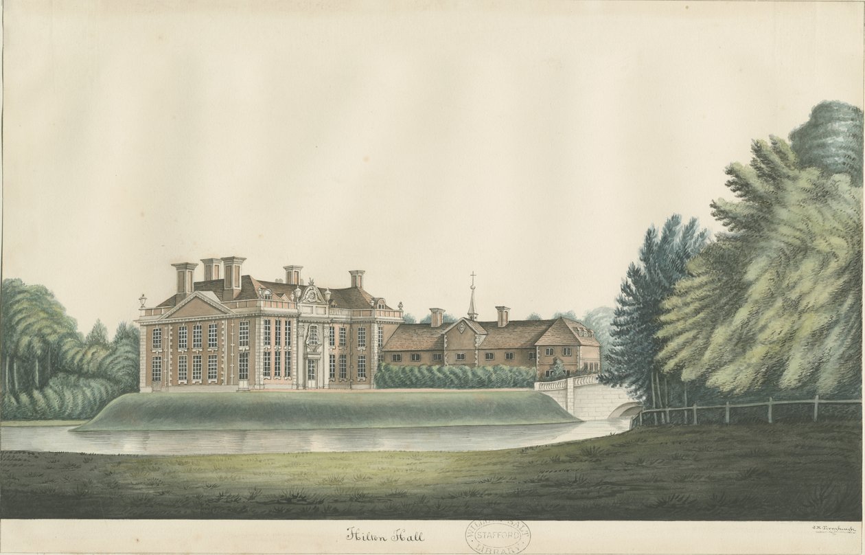 Hilton Hall: acquerello, nd [19th cent] da John Robert Fernyhough