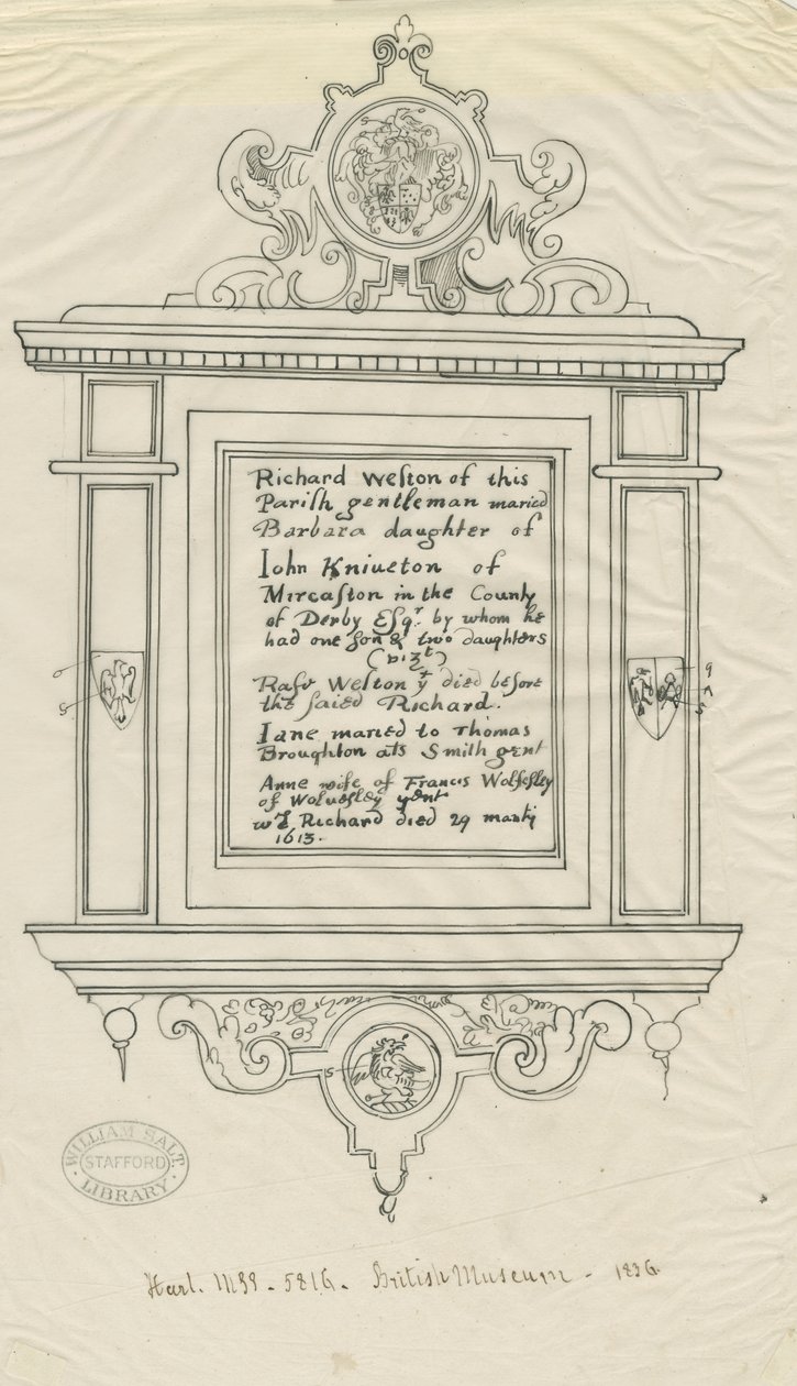 Chiesa di Rugeley (Vecchia) - Monumento a Richard Weston da John Robert Fernyhough