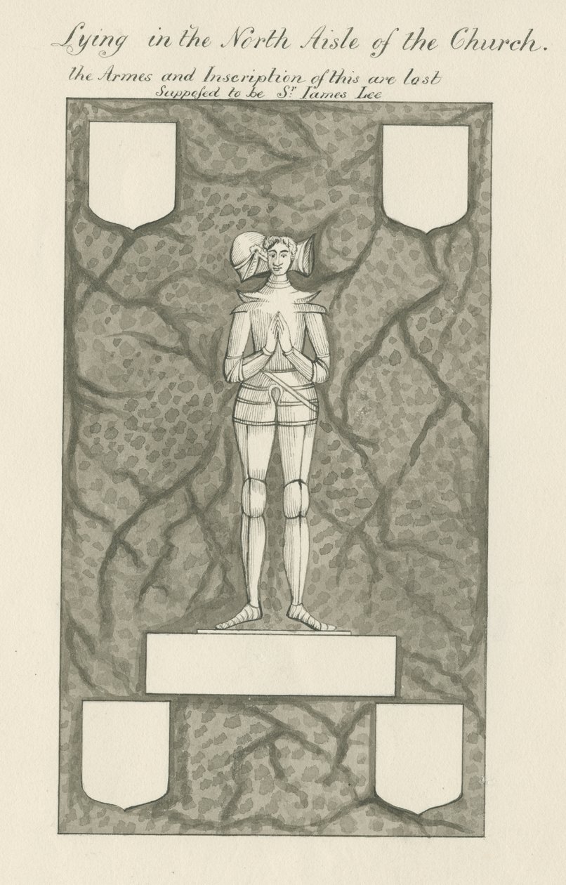 Figura in ottone [Sir James Lee]: disegno a penna e lavaggio, nd [XIX sec] (disegno) da John Robert Fernyhough
