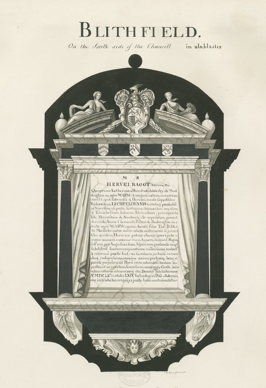 Tavoletta nella Chiesa di Blithfield - Sir Hervey Bagot, Bart. da John Robert Fernyhough
