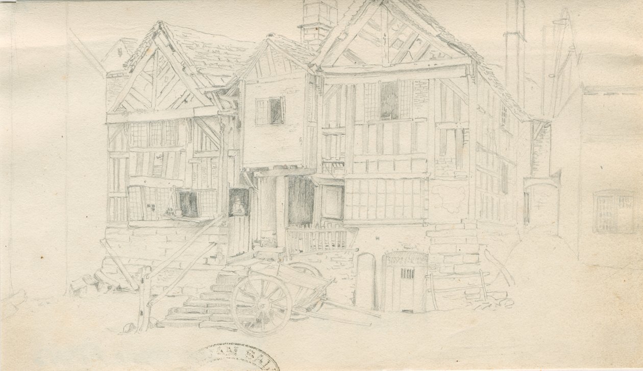Uttoxeter Town - [Magazzino della birra]: disegno a matita, nd [?metà 19° sec] da John Robert Fernyhough