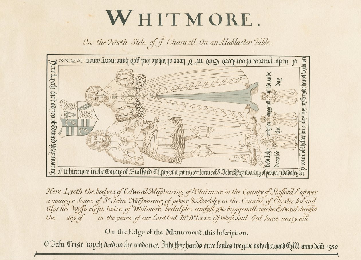 Chiesa di Whitmore - Memoriale a Edward Maynwaring da John Robert Fernyhough