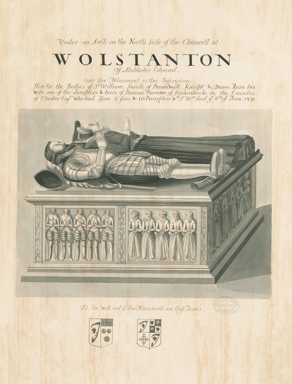 Chiesa di Wolstanton - Tomba di Sir William Sneide e Dame Anne da John Robert Fernyhough