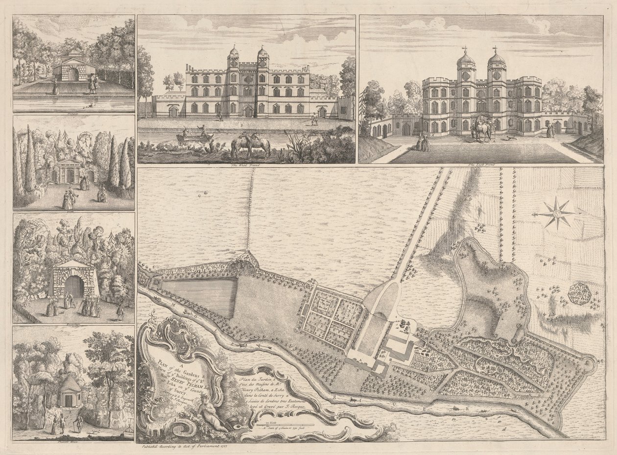 Piano dei Giardini e Veduta degli Edifici dell
