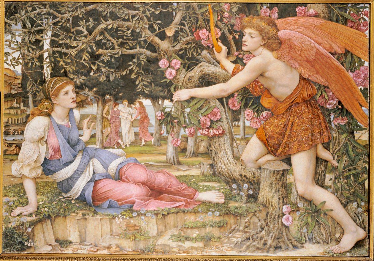 Amore e la fanciulla da John Roddam Spencer Stanhope