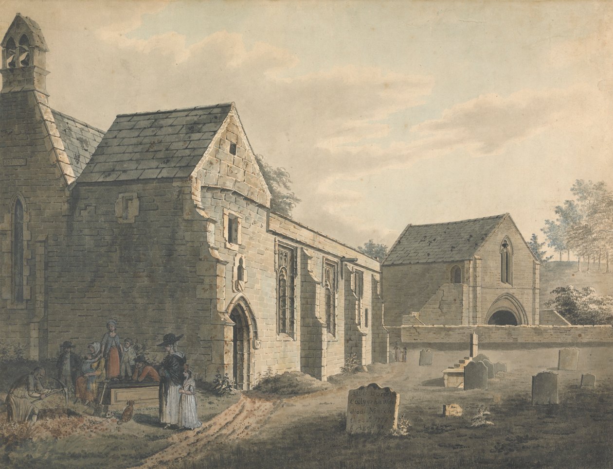 Chiesa, cimitero e figure (Il cimitero) da John Roe of Warwick