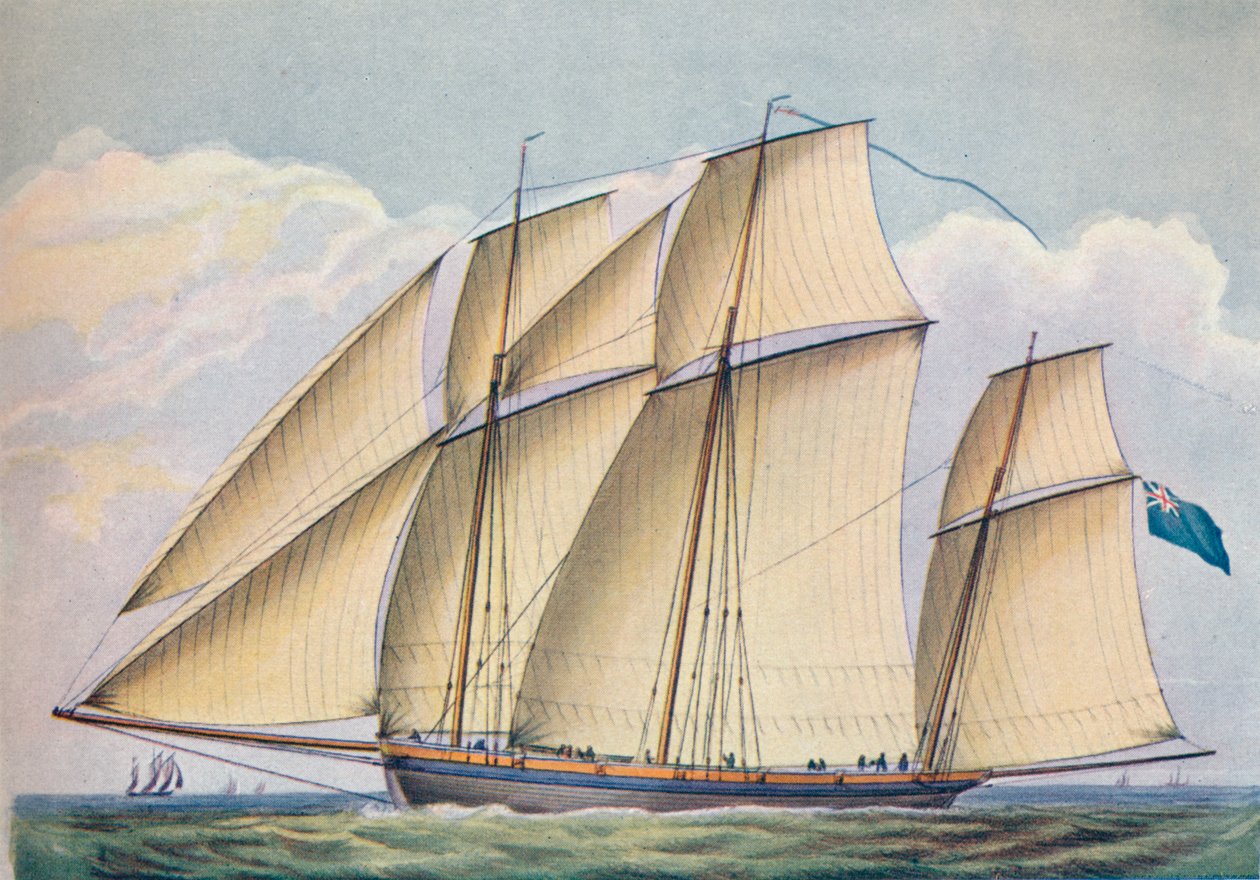 Lugger Armato con Tutte le Vele Spiegate da John Rogers