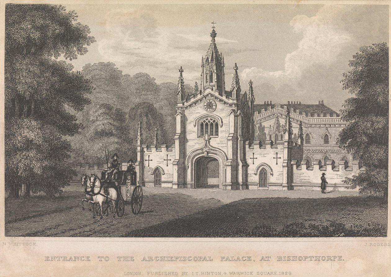 Ingresso al Palazzo Arcivescovile, a Bishopthorpe; pagina 34 (Volume Uno) da John Rogers