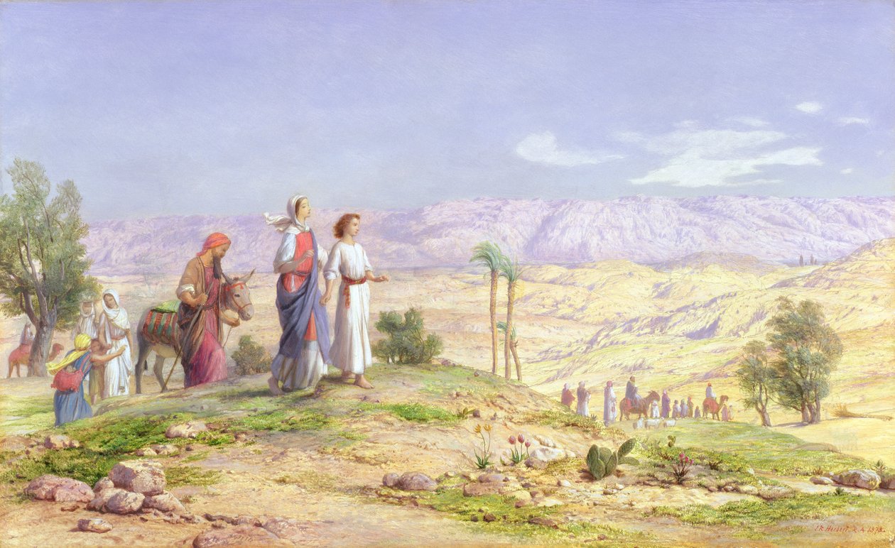 La Sacra Famiglia si Avvicina a Gerusalemme da Nazareth, 1878 da John Rogers Herbert