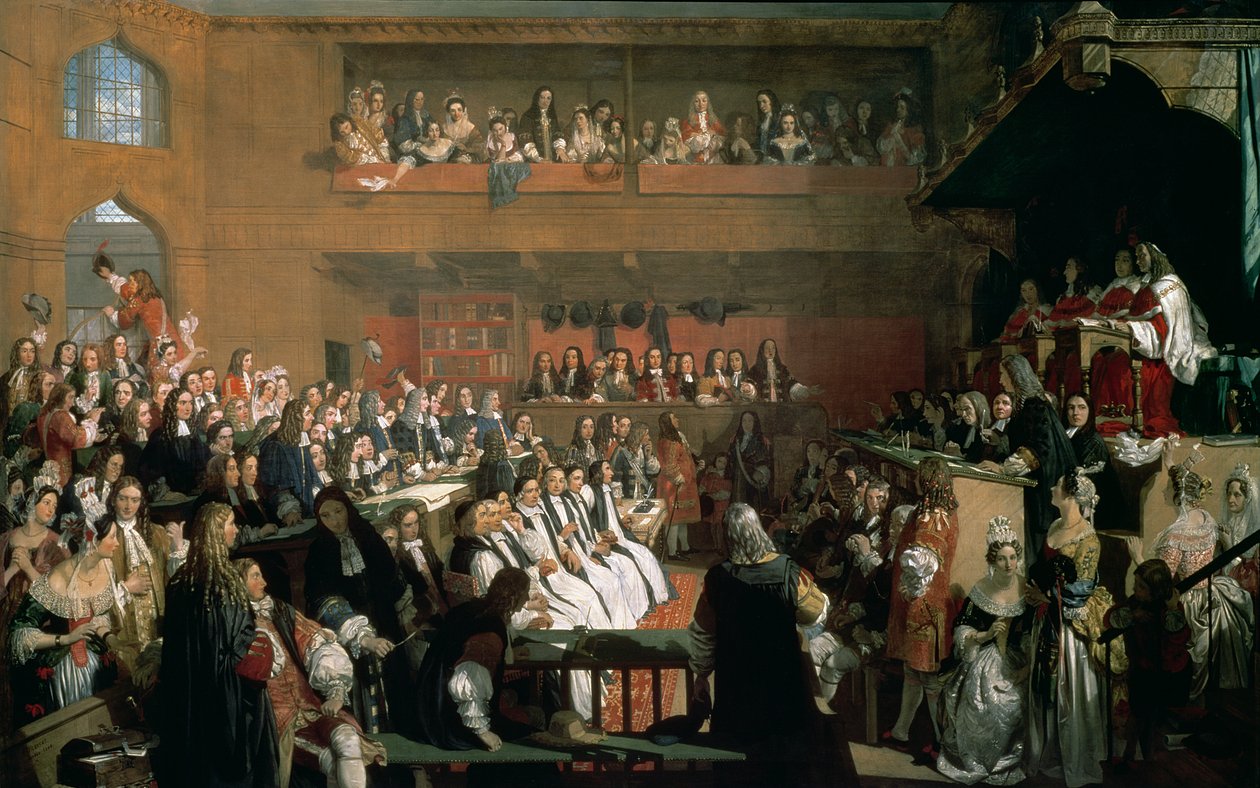 Il processo dei sette vescovi alla Camera dei Comuni durante il regno di Giacomo II da John Rogers Herbert