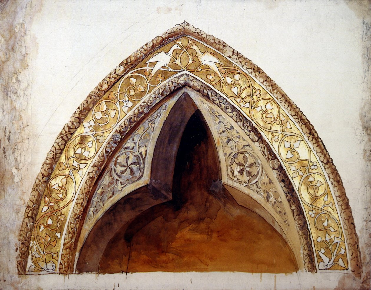 Diagramma delle conferenze di Edimburgo: Finestra gotica decorata a cuspide da John Ruskin
