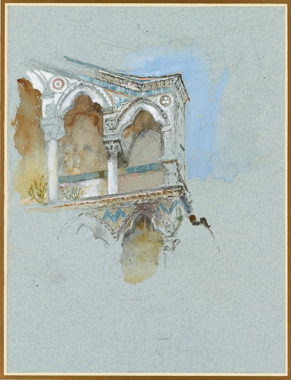 Studio del gotico pisano, parte della facciata di San Michele in Borgo, Pisa da John Ruskin