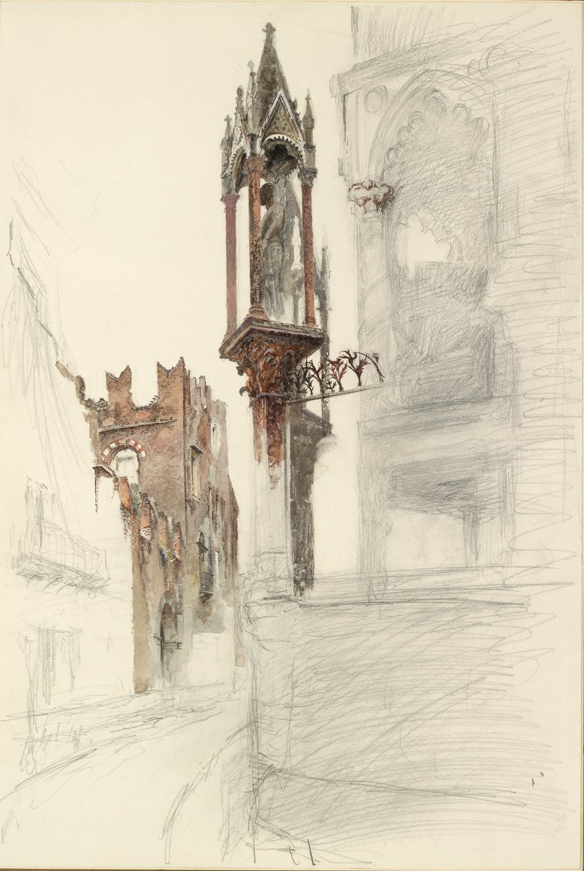 Studio di una Nicchia che circonda la Tomba di Cansignorio della Scala a Verona da John Ruskin