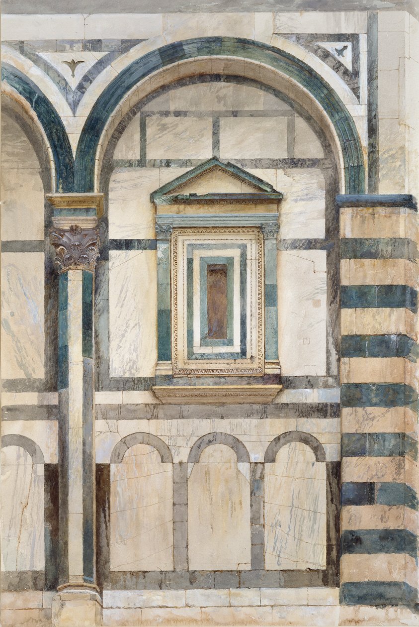 Il Battistero, Firenze: Studio della parte superiore del compartimento destro sul lato sud-ovest da John Ruskin