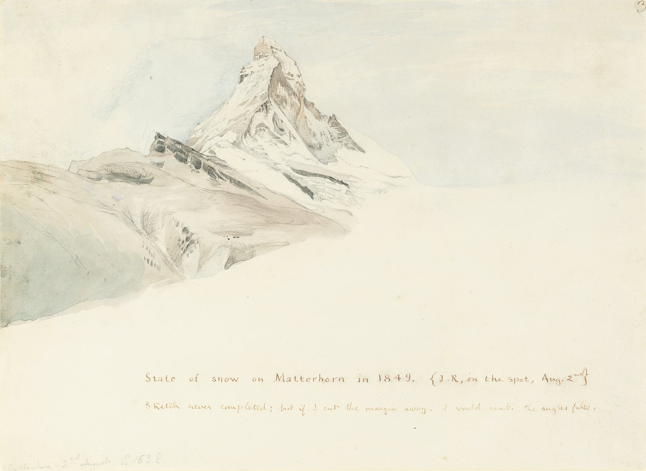 Il Cervino, Svizzera, dal Nord-Est, 1849 da John Ruskin