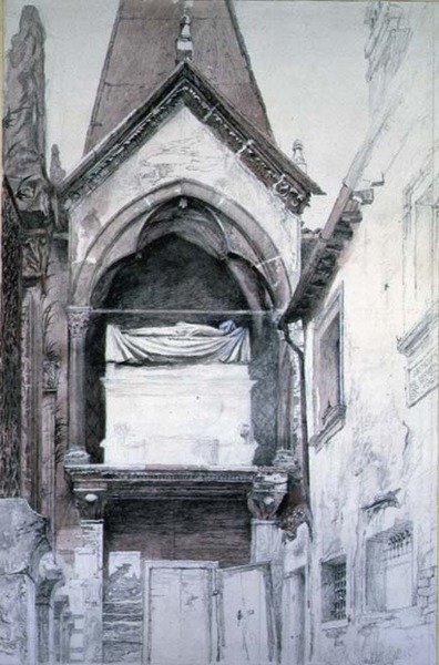 La tomba di Cangrande I, Santa Maria Antica, Verona da John Ruskin
