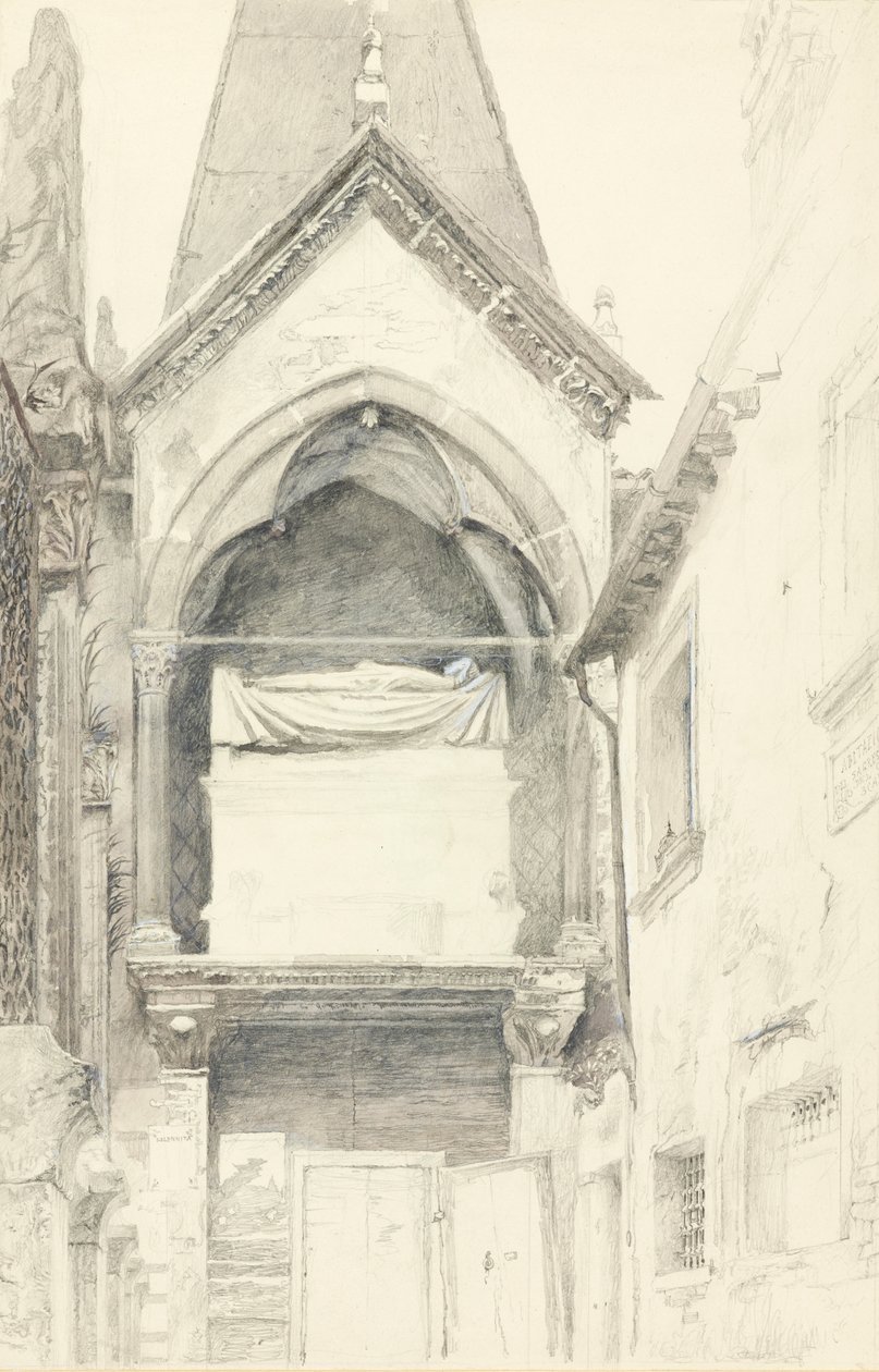 La tomba di Cangrande I della Scala, Verona, 28 maggio-29 giugno 1869 da John Ruskin