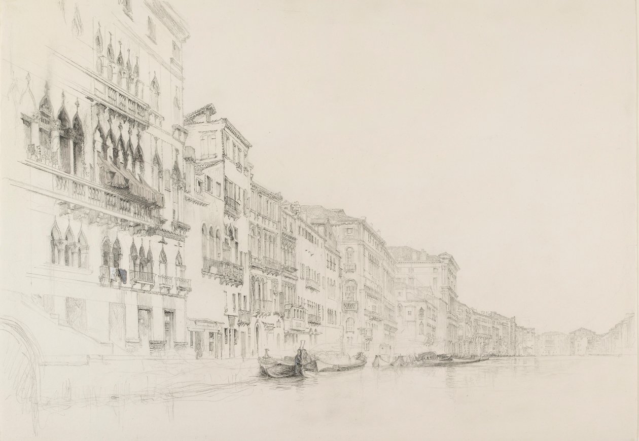 Vista dal Palazzo Bembo al Palazzo Grimani, Venezia, maggio-giugno 1870 da John Ruskin