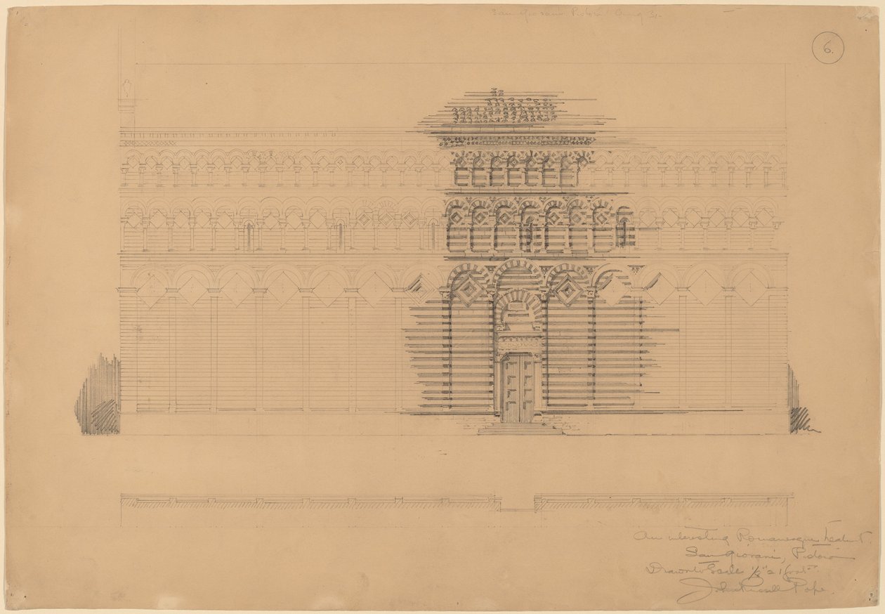 Un Interessante Trattamento Romanico, San Giovanni, Pistoia da John Russell Pope