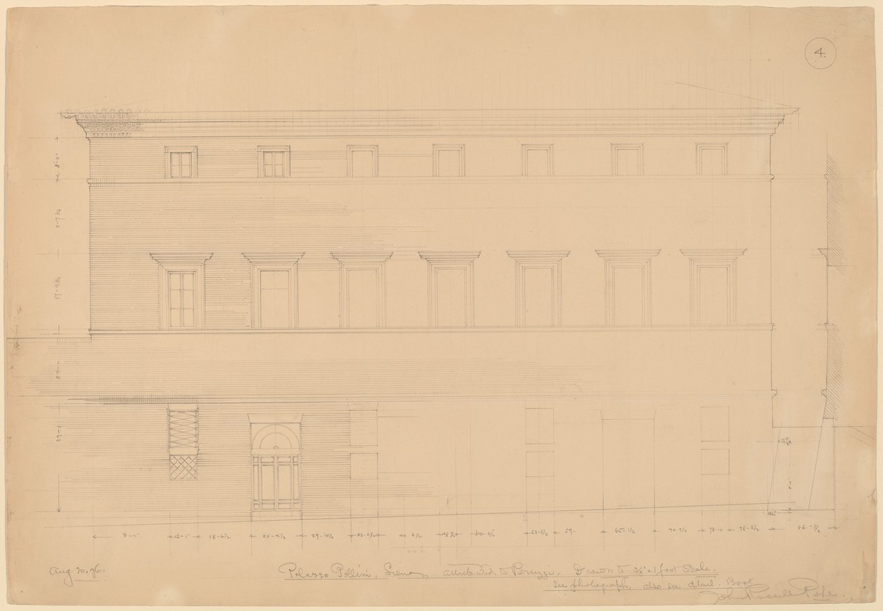 Palazzo Pollini, Siena, attribuito a Peruzzi da John Russell Pope