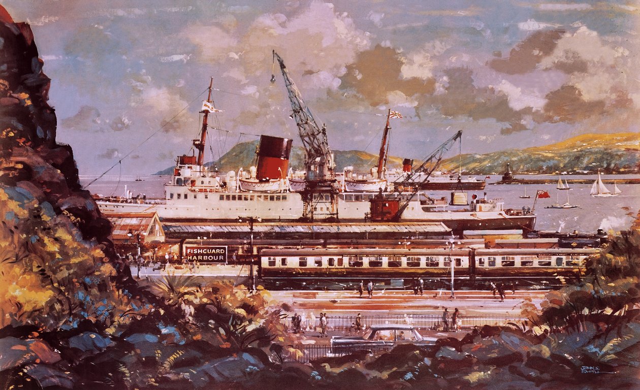 Scena del porto di Fishguard da John S. Smith