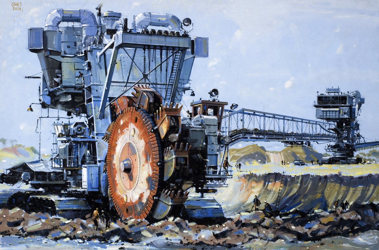 Trasformare il deserto in una terra di abbondanza, illustrazione tratta da "Mighty Machines". da John S. Smith