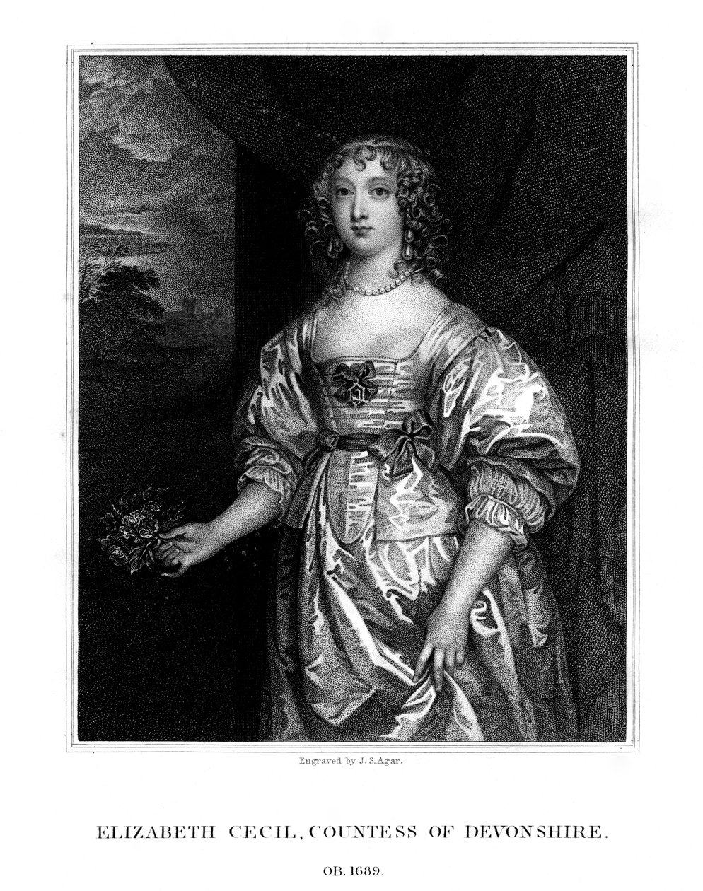 Elizabeth Cecil, Contessa del Devonshire, 1824 da John Samuel Agar