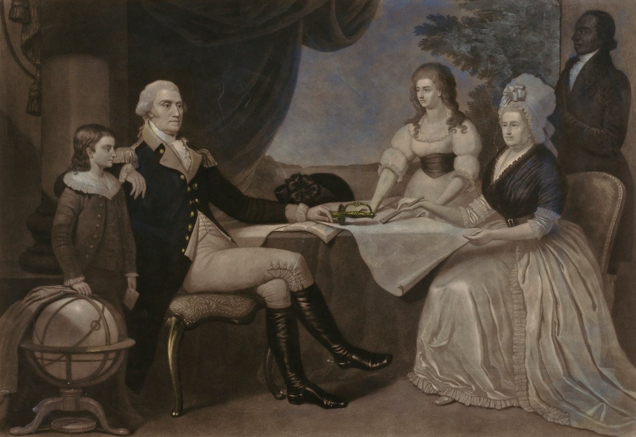 George Washington e la sua famiglia da John Sartain
