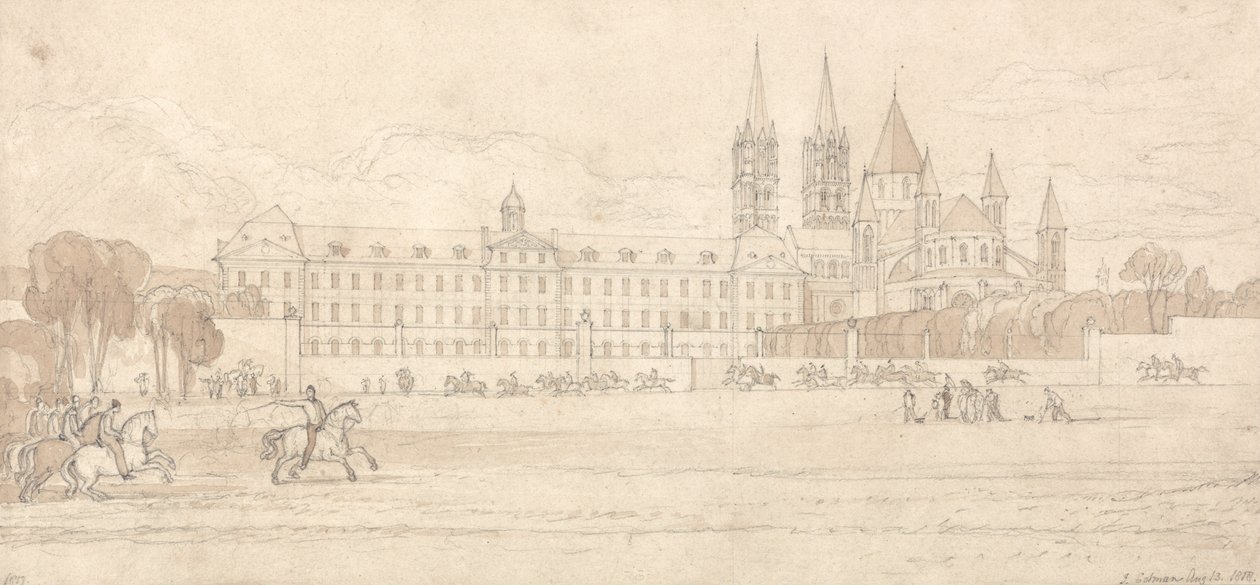 Abbaye Aux Hommes, Caen da John Sell Cotman