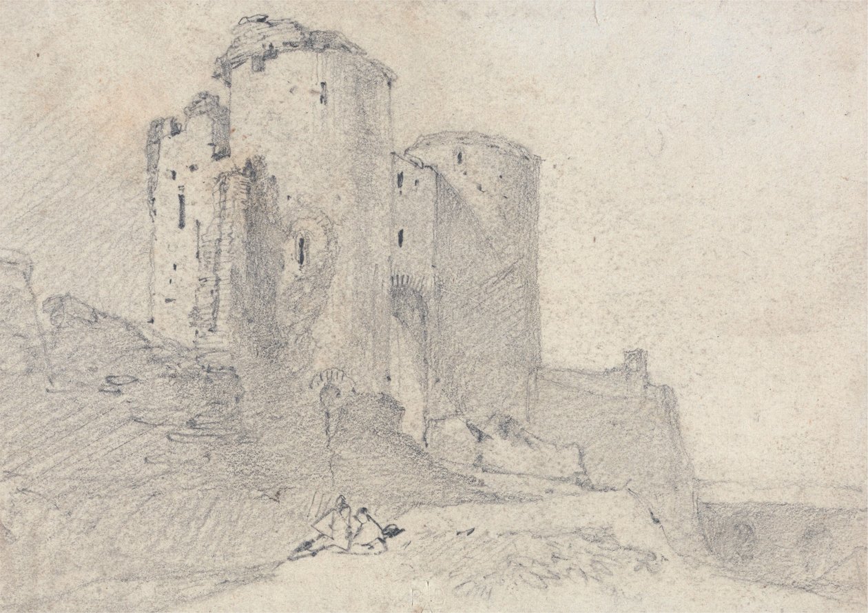 Castello di Beeston, Cheshire: ingresso al castello da John Sell Cotman