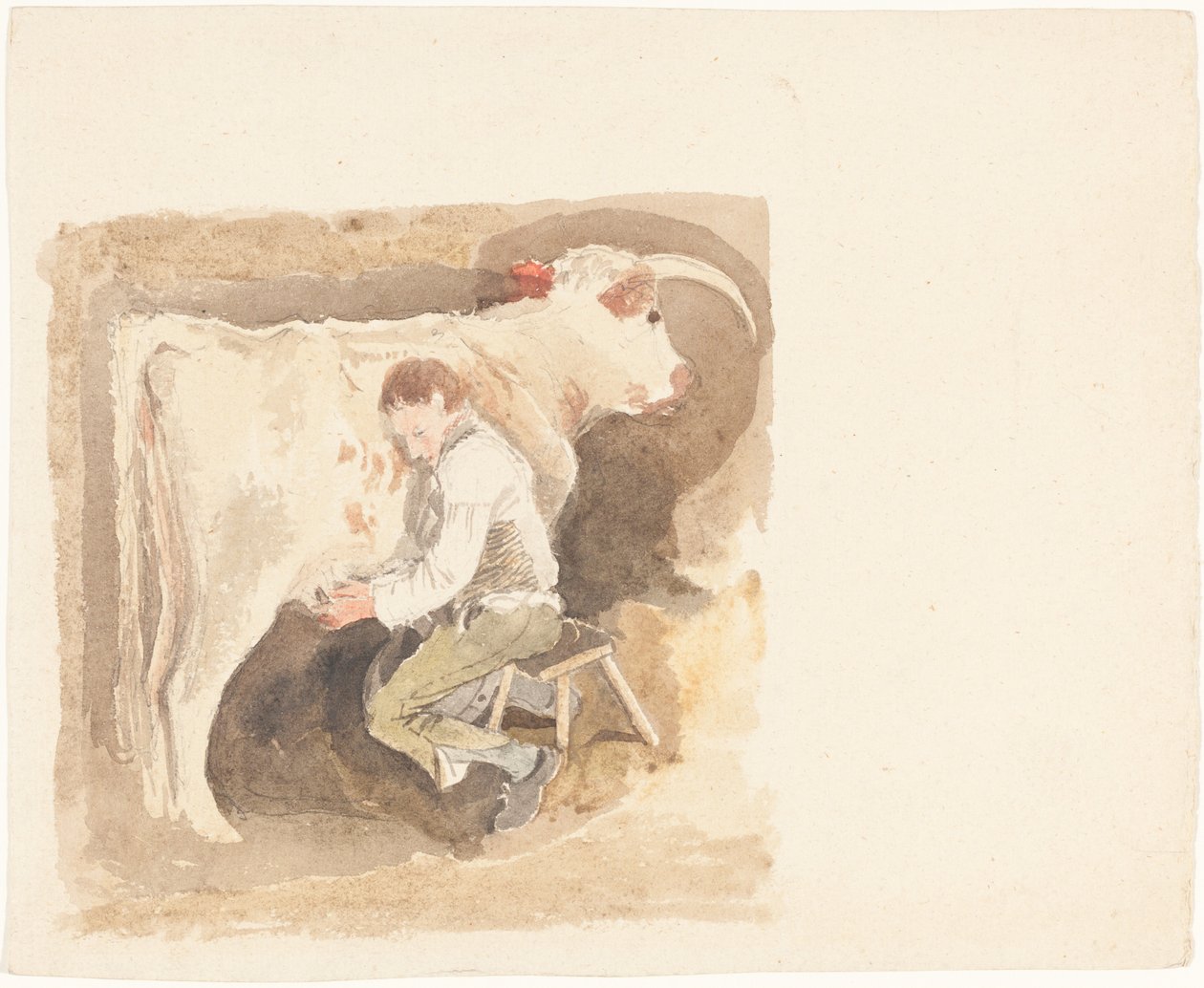 Ragazzo che Mungia una Mucca da John Sell Cotman