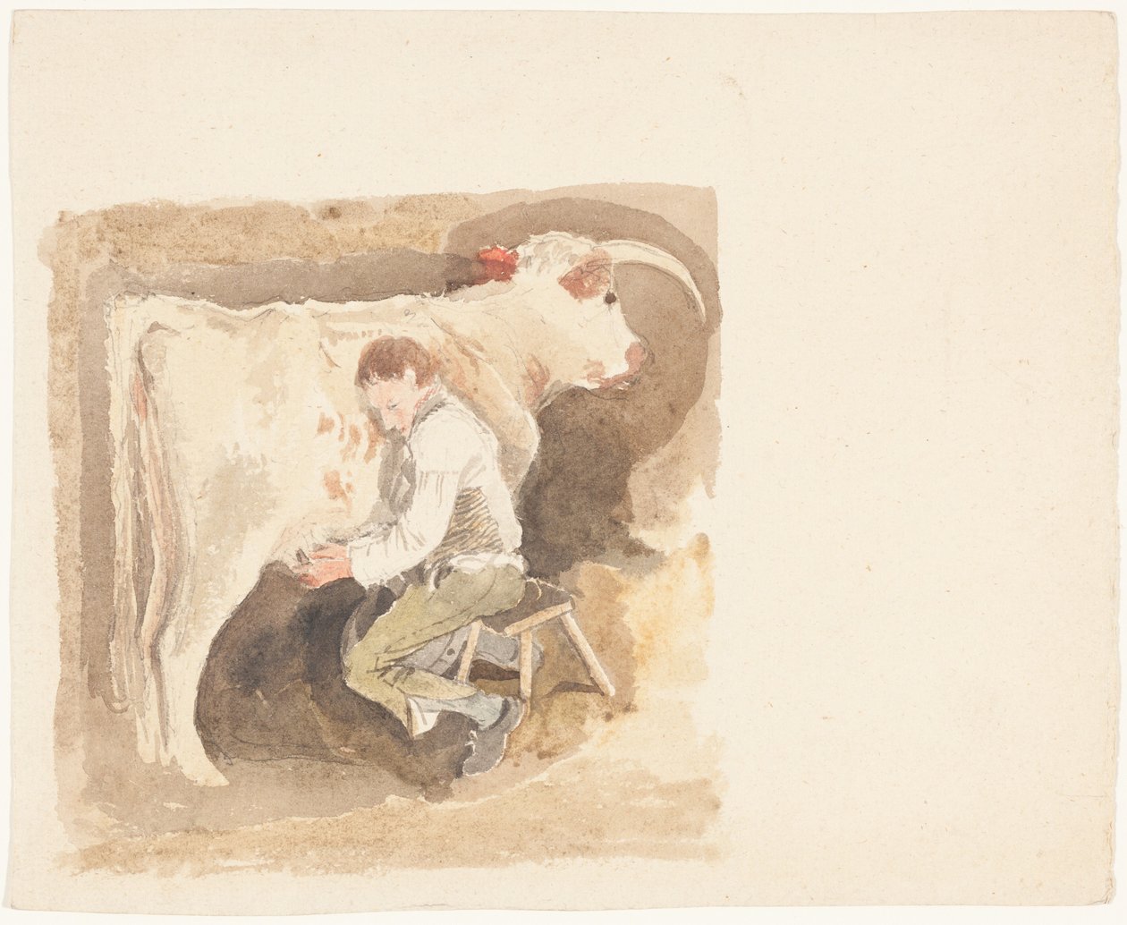 Ragazzo che munge una mucca da John Sell Cotman