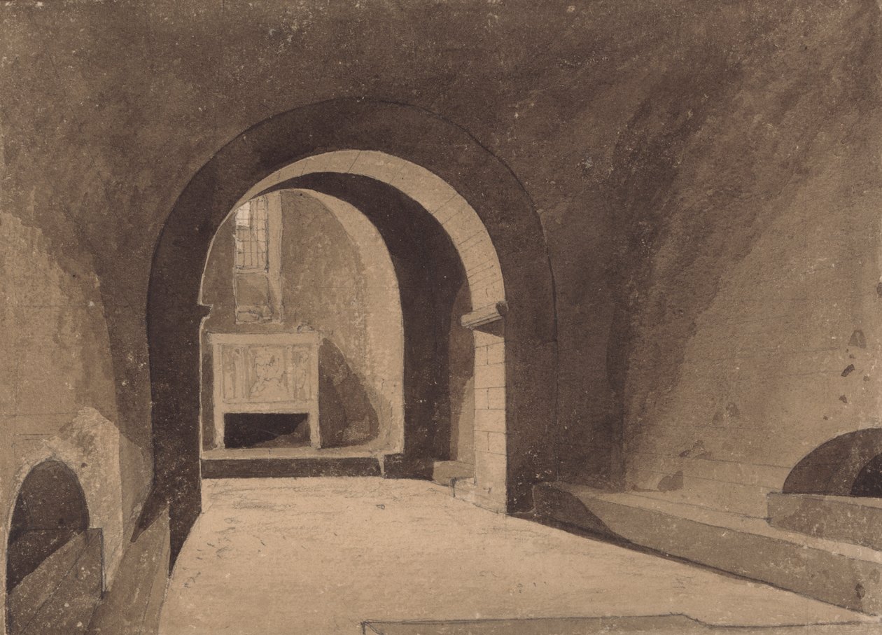 Cripta di San Gervasio, Rouen, Normandia da John Sell Cotman