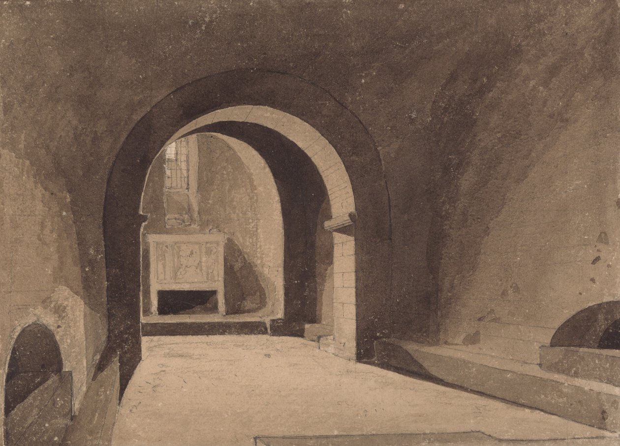 Cripta di Saint Gervaise, Rouen, Normandia da John Sell Cotman