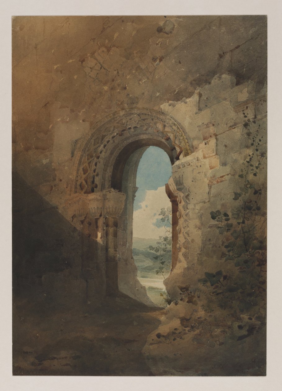 Porta del Refettorio, Priorato di Kirkham, Yorkshire, 1804 da John Sell Cotman