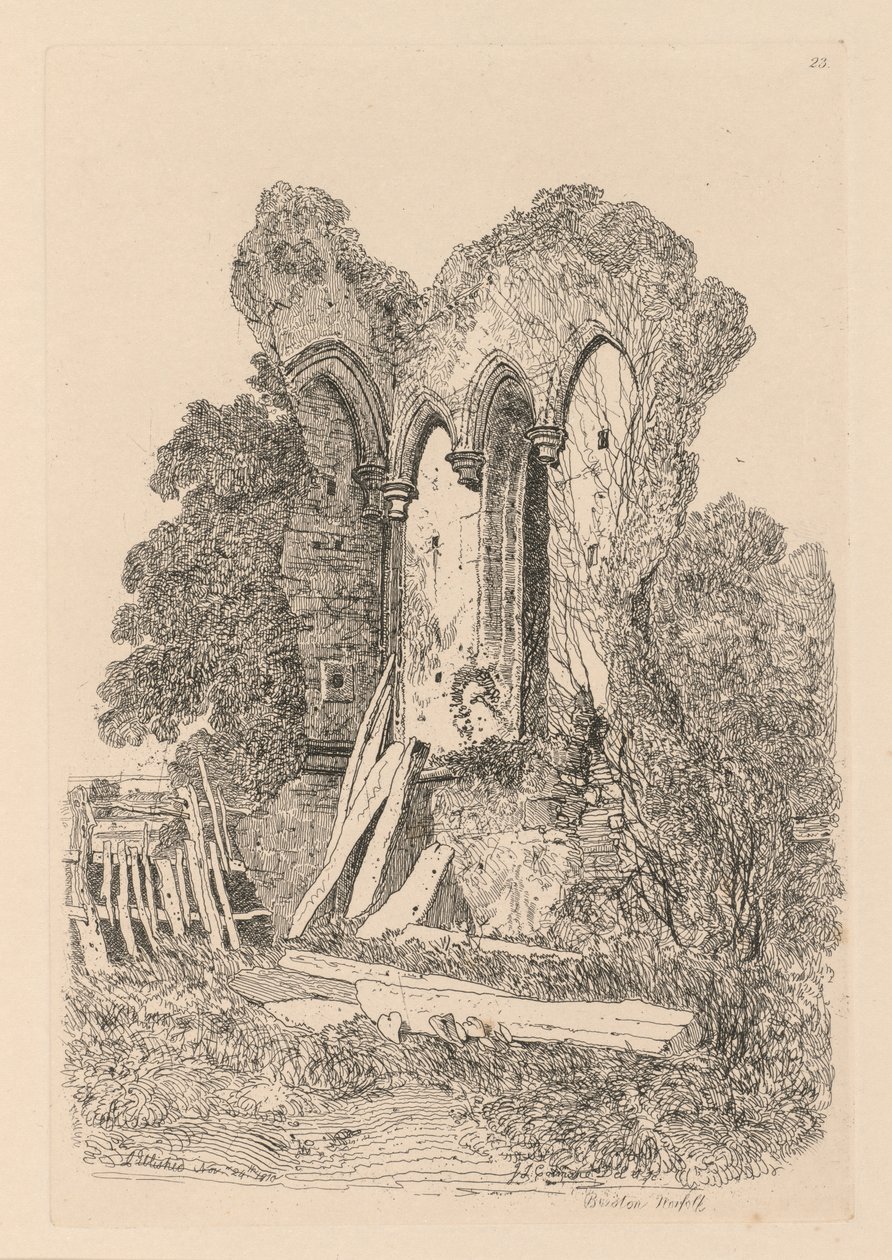 Liber Studiorum: Tavola 23, Rovine a Beeston, Norfolk: No. 3 da John Sell Cotman