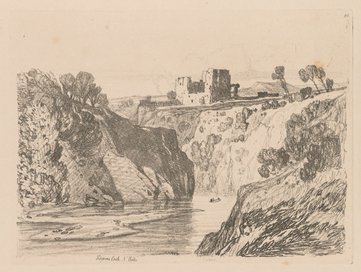 Liber Studiorum: Tavola 27, Castello di Kilgarren, Galles del Nord, 1838 da John Sell Cotman