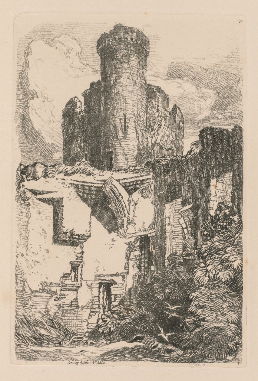 Liber Studiorum: Tavola 31, Castello di Conway, N. Galles da John Sell Cotman