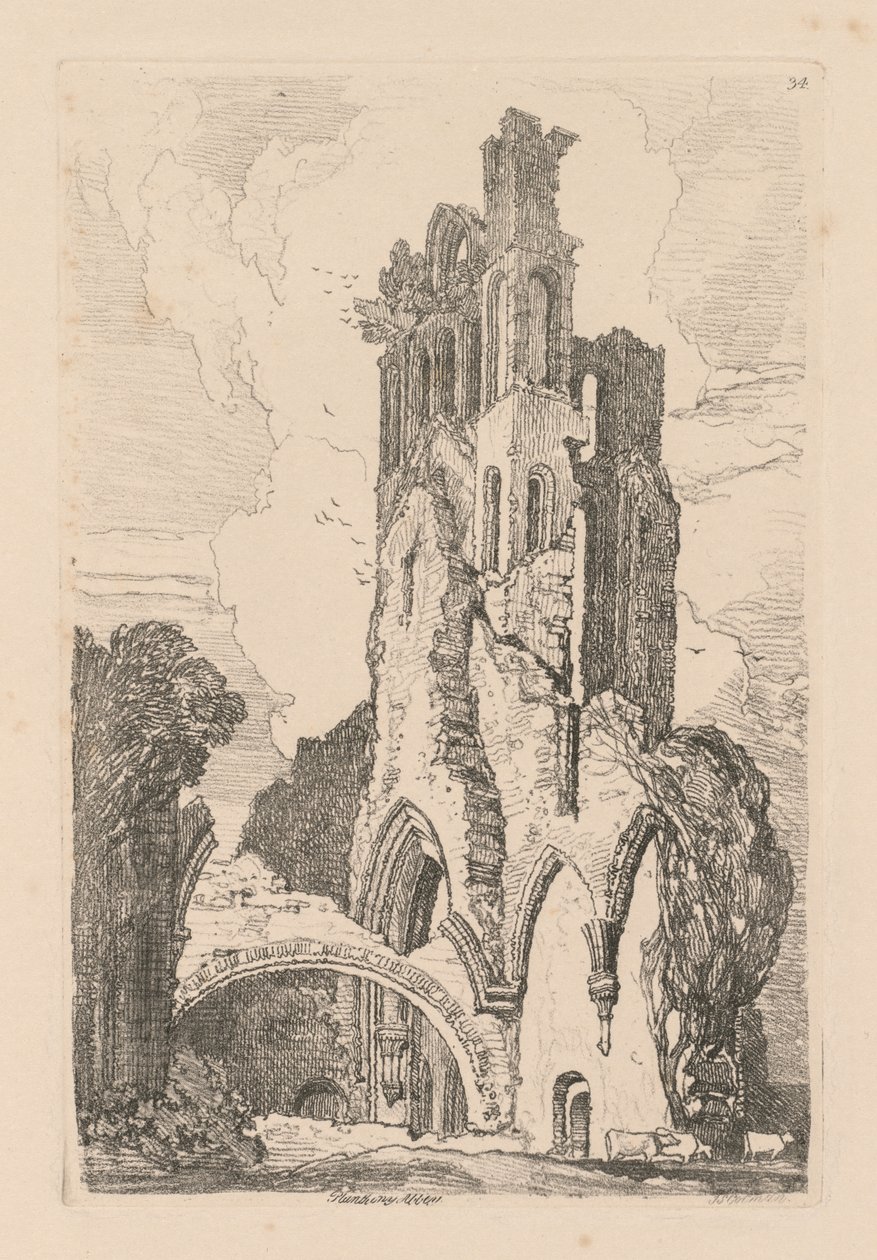 Liber Studiorum: Tavola 34, Abbazia di Llanathony, Monmouthshire da John Sell Cotman