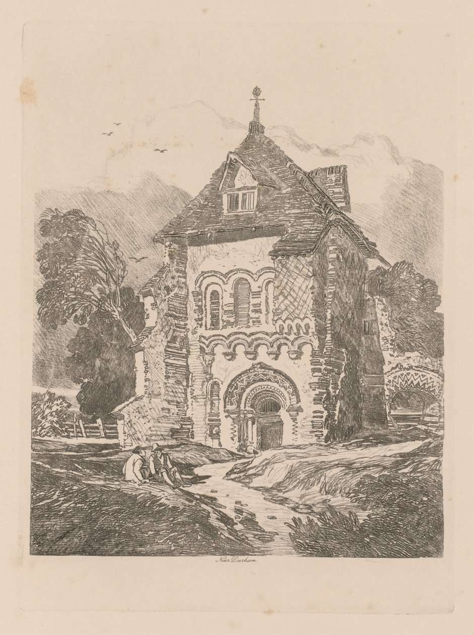 Liber Studiorum: Tavola 36, Chiesa vicino a Durham da John Sell Cotman