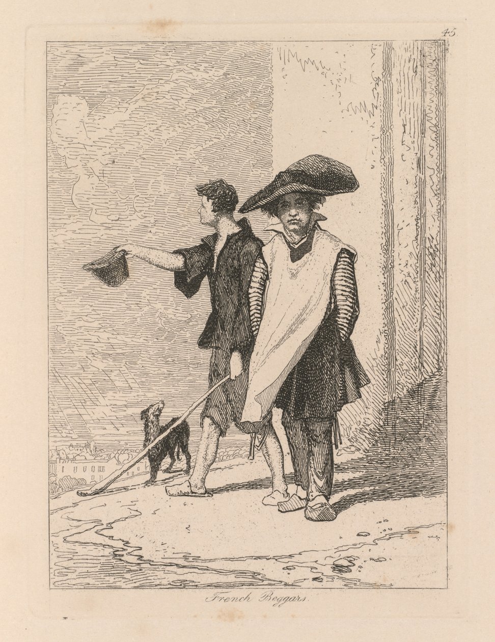 Liber Studiorum: Tavola 45, Mendicanti Francesi da John Sell Cotman
