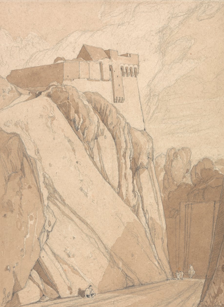 Parte delle vecchie fortificazioni a Saint Lo, Normandia da John Sell Cotman