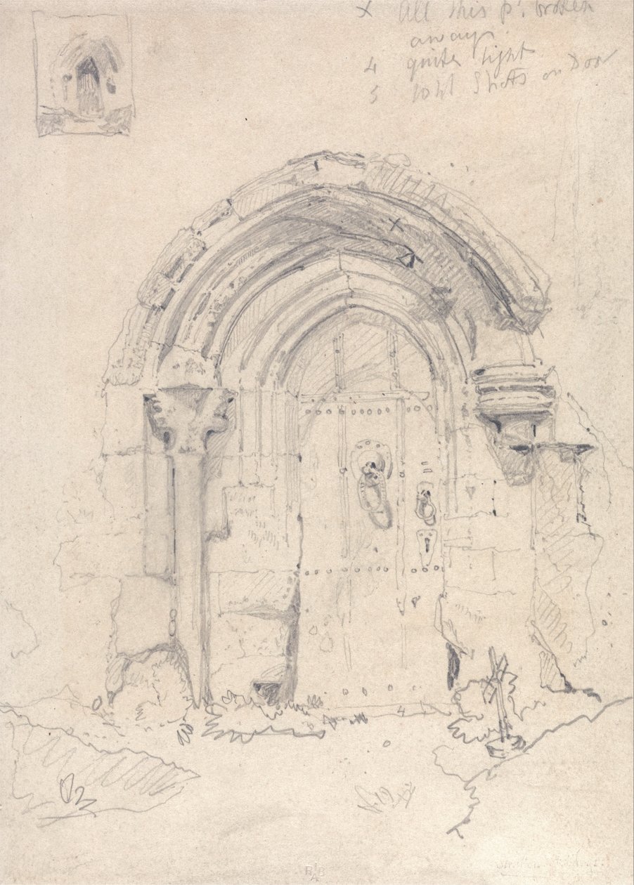 Portico della chiesa di Stratton Saint Mary, Norfolk da John Sell Cotman