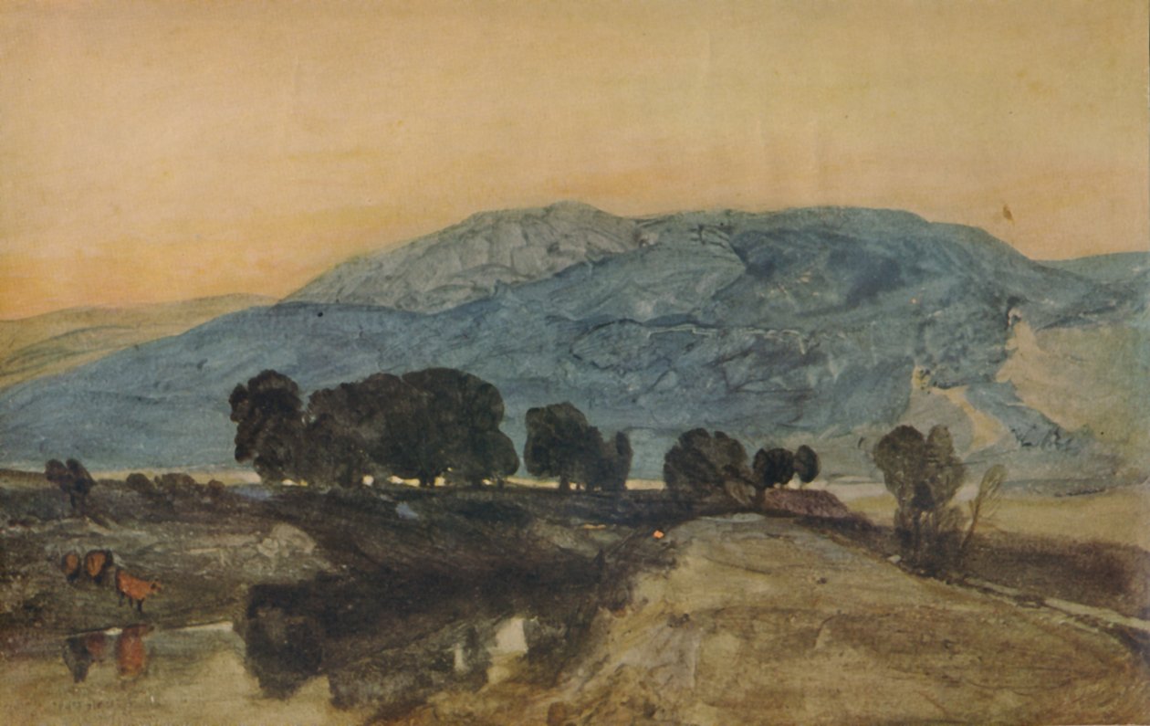 Paesaggio roccioso, tramonto, 1923 da John Sell Cotman